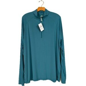 NWT Kastel Denmark Long Sleeve Turquoise Blue Green Sun Shirt Golf Top Men SZ  M
